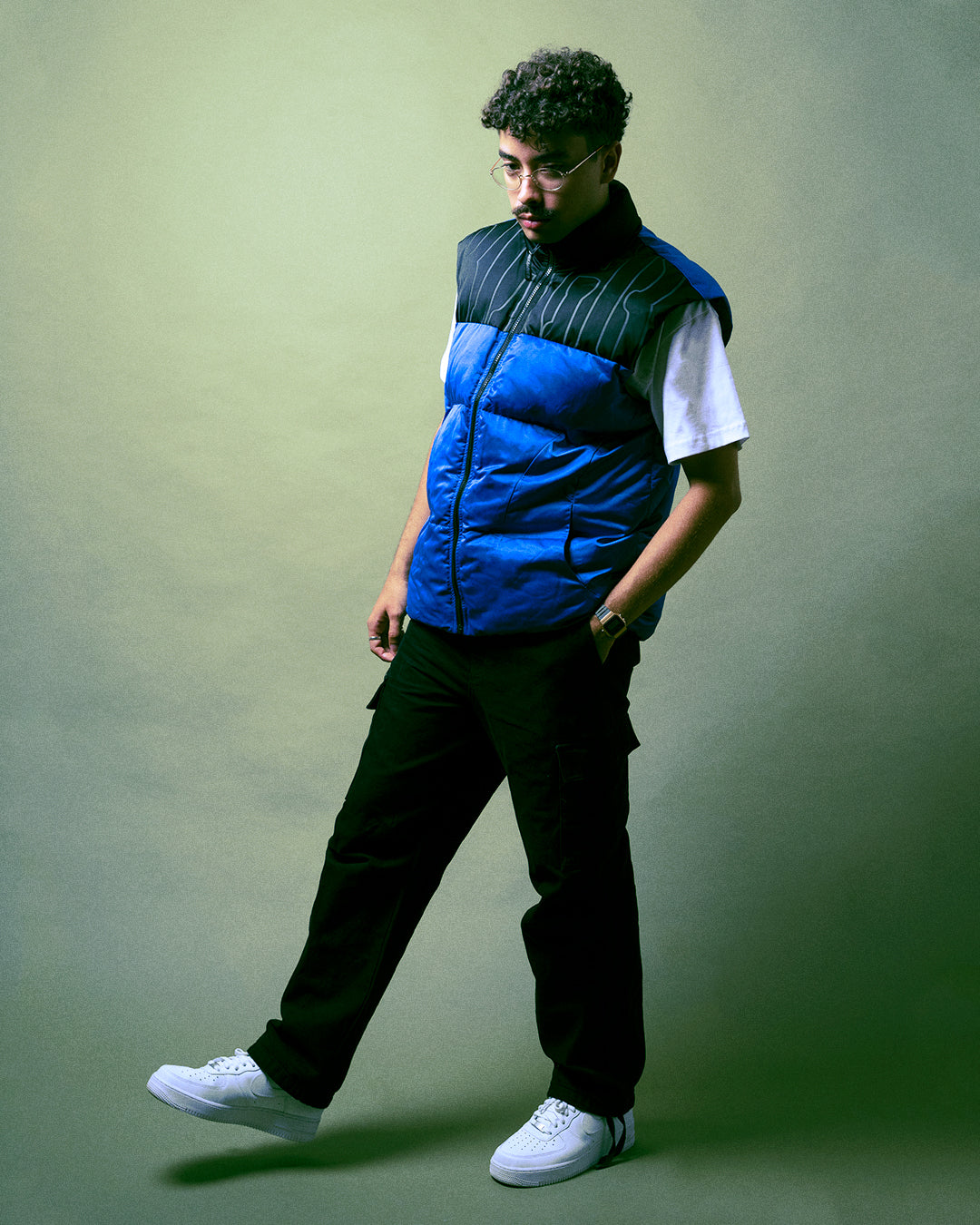 BLGR PUFFER VEST [BLACK/BLUE]