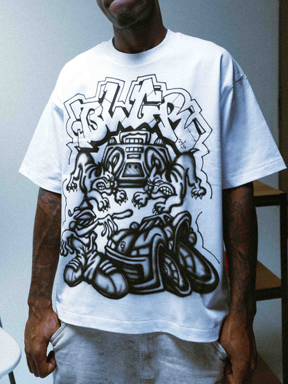 BLGR STREET BLASTERS TEE (1/30) [WHITE]