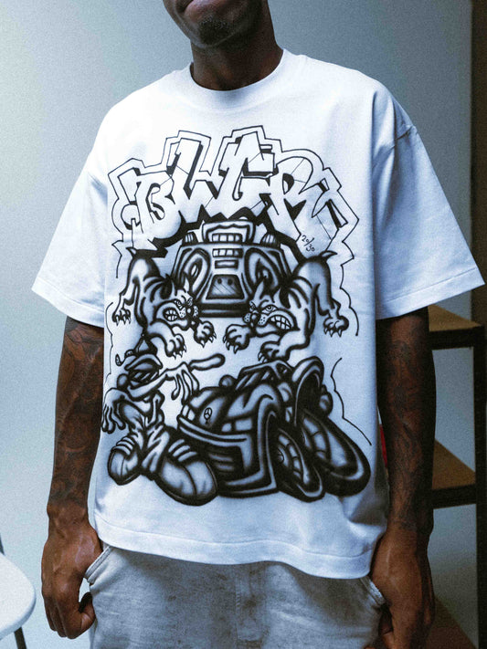 BLGR STREET BLASTERS TEE (1/30) [WHITE]