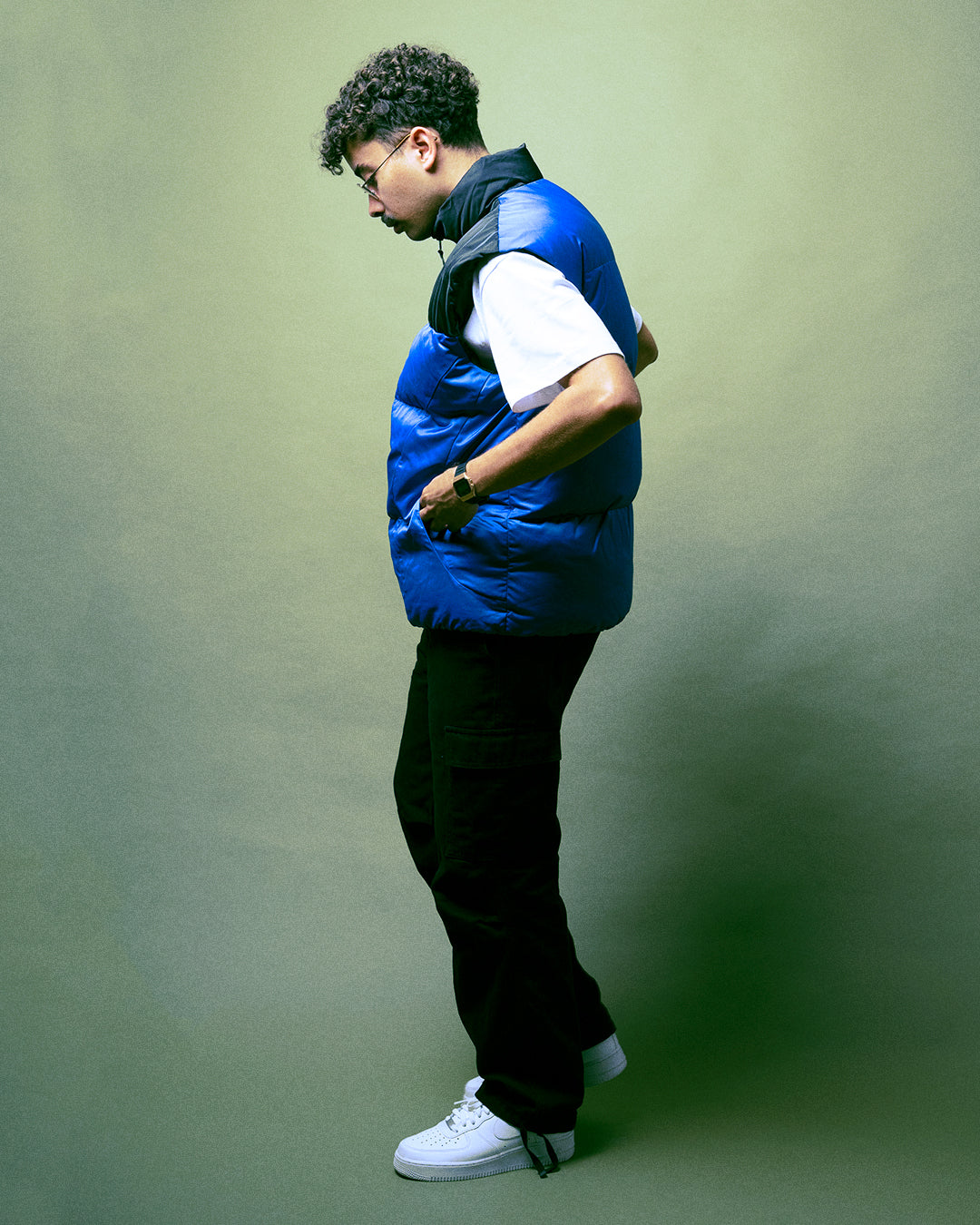 BLGR PUFFER VEST [BLACK/BLUE]