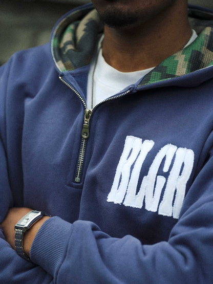 BLGR QUARTER ZIP HOODIE [LIGHT NAVY]