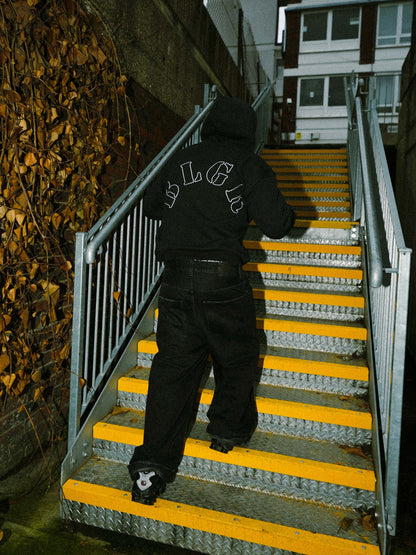 BLGR THREADS ZIP-HOODIE [BLACK]