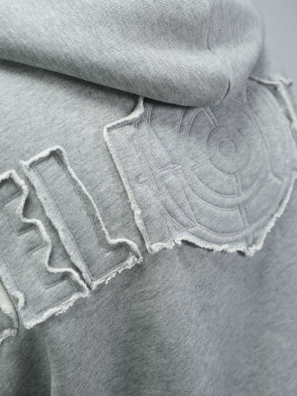 BELAGUER DISTRESSED ZIP-HOODIE [ASH GREY]