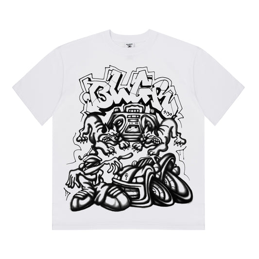 BLGR STREET BLASTERS TEE (1/30) [WHITE]