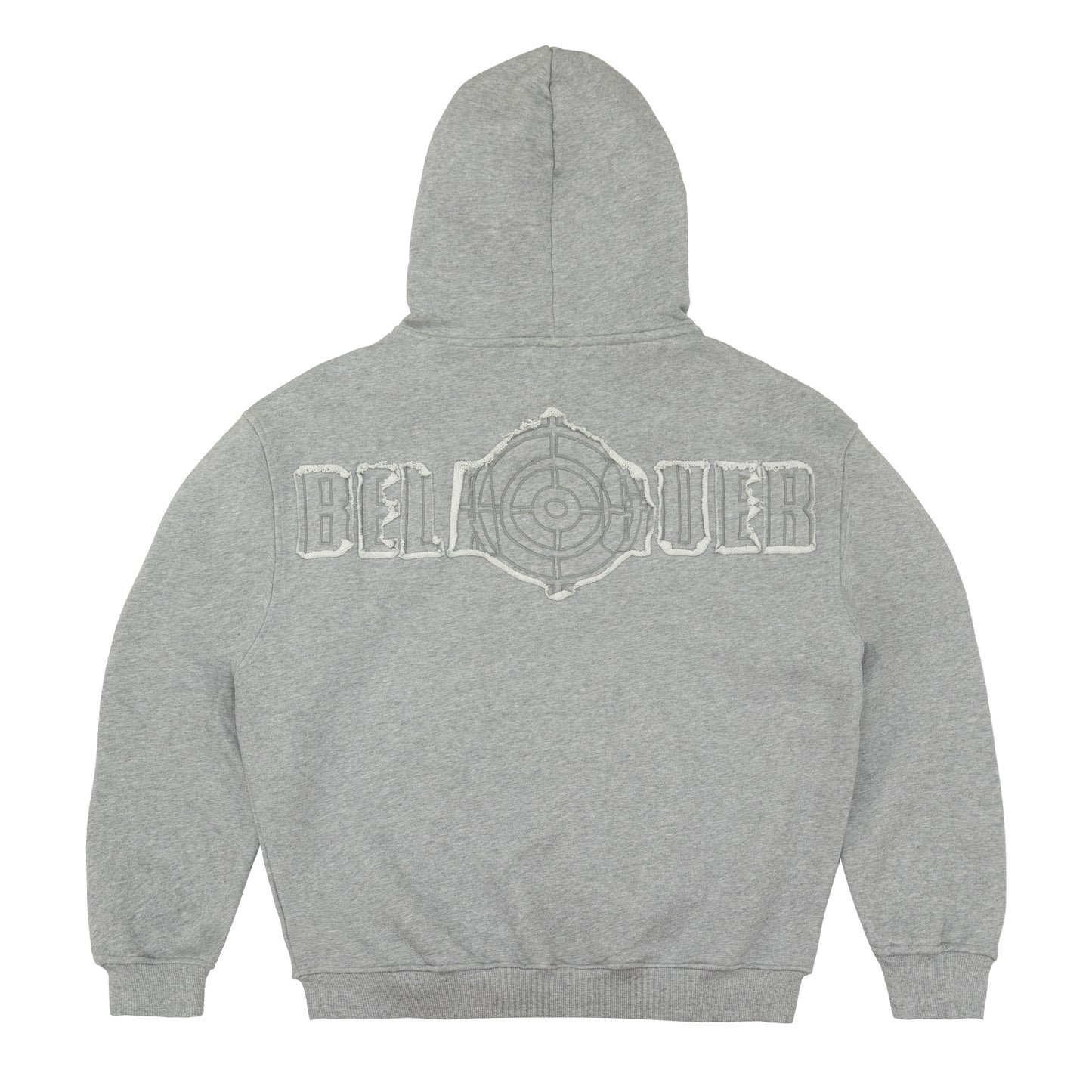 BELAGUER DISTRESSED ZIP-HOODIE [ASH GREY]