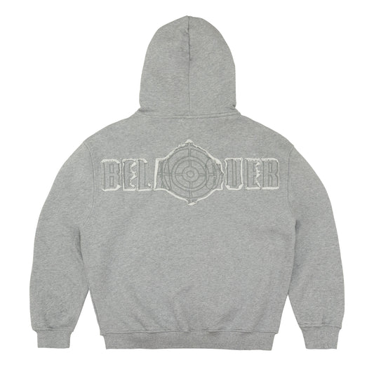 BELAGUER DISTRESSED ZIP-HOODIE [ASH GREY]