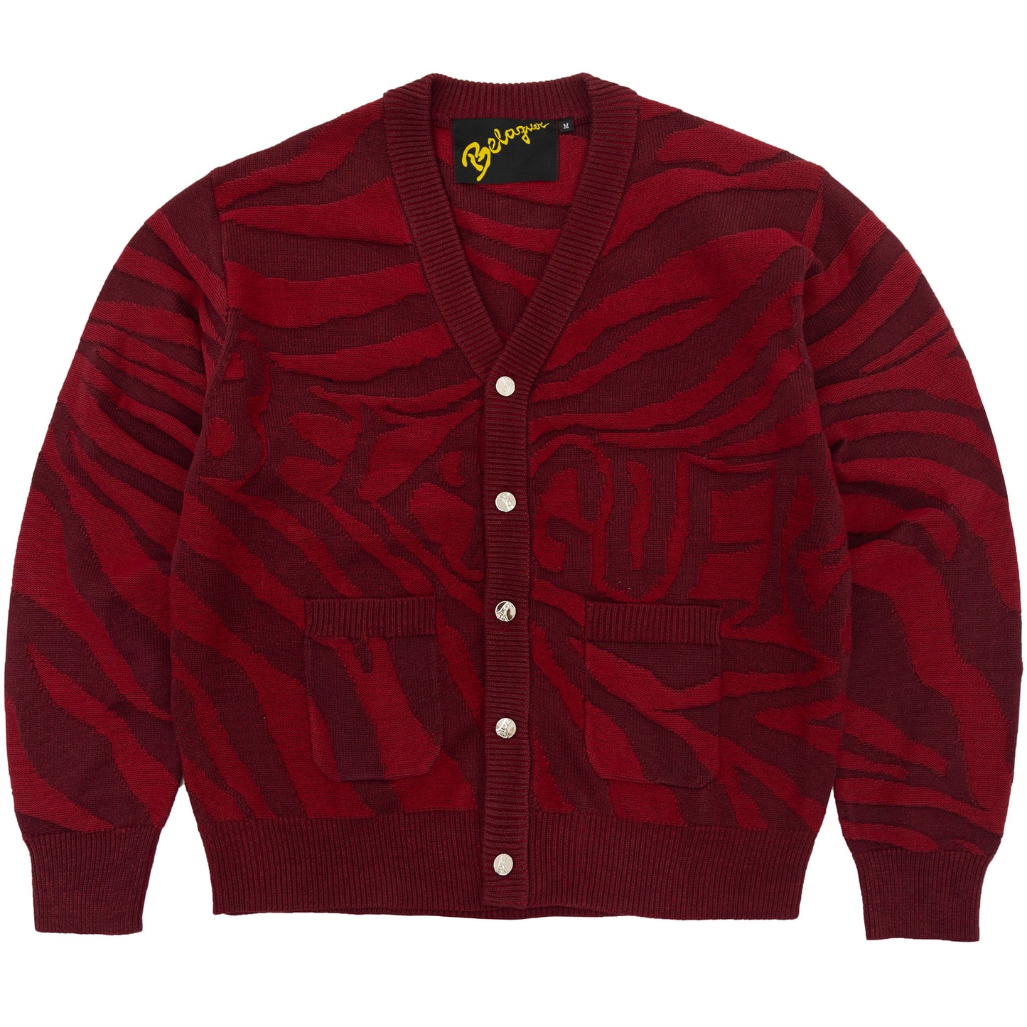 BLGR ZEBRA CARDIGAN [WINE RED]