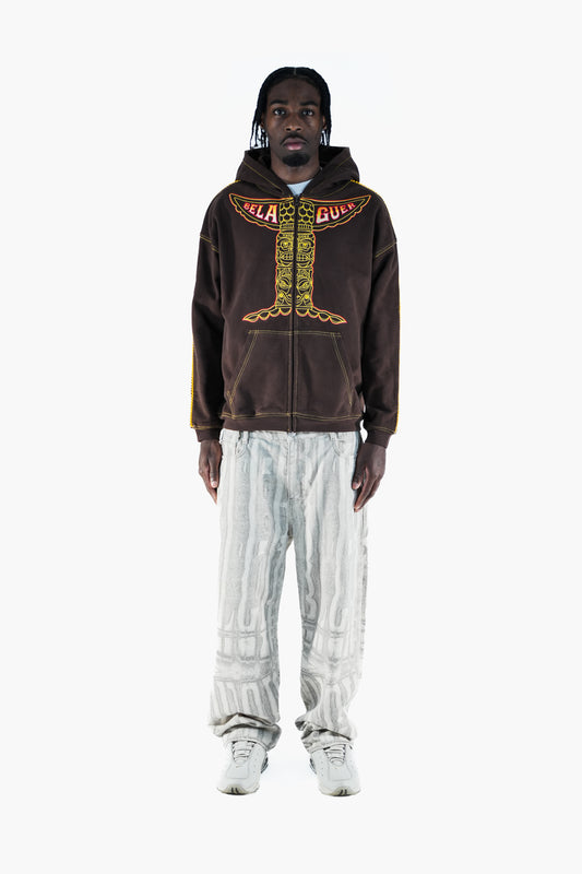 BLGR TOTEM ZIP HOODIE [BROWN]