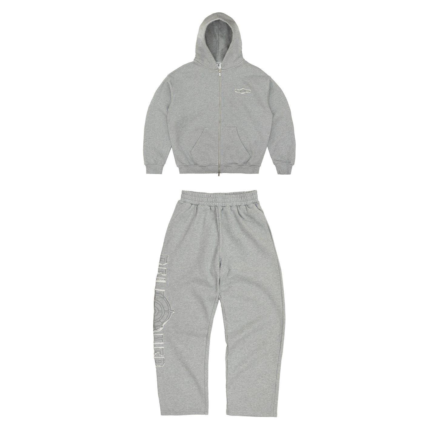DISTRESSED PATCH TRACKSUIT [ASH GREY]