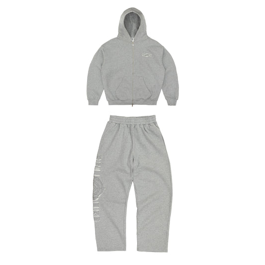 DISTRESSED PATCH TRACKSUIT [ASH GREY]