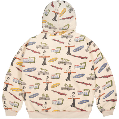 BELAGUER MOTEL ZIP HOODIE [CREAM]