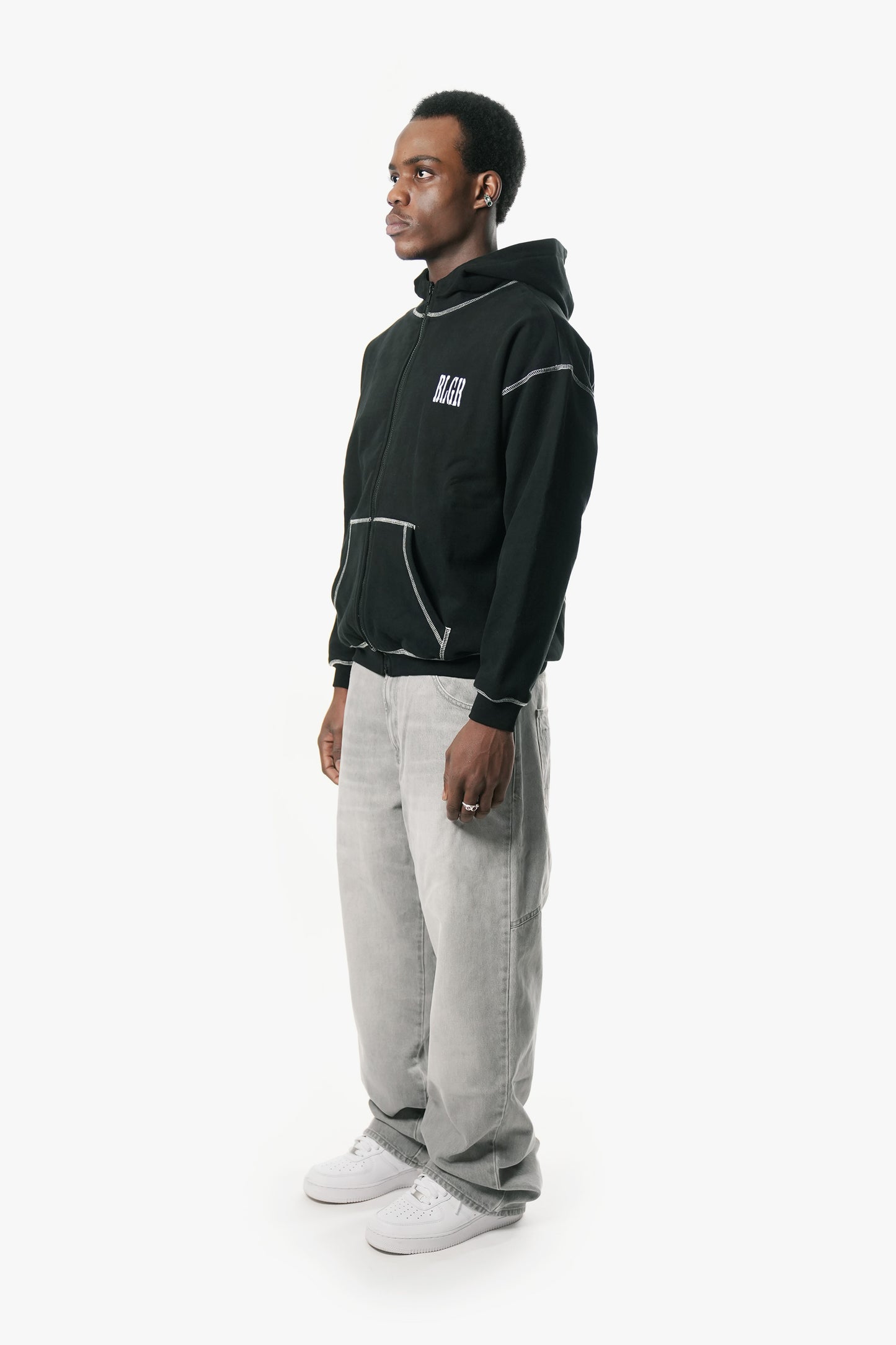 BLGR CROSSHAIR ZIP-HOODIE [BLACK]