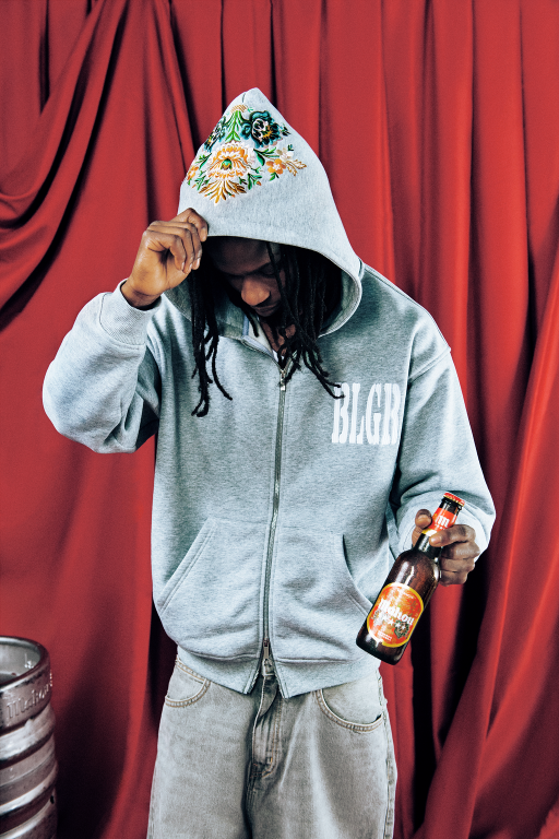 BLGR X MAHOU ZIP-HOODIE [GREY]